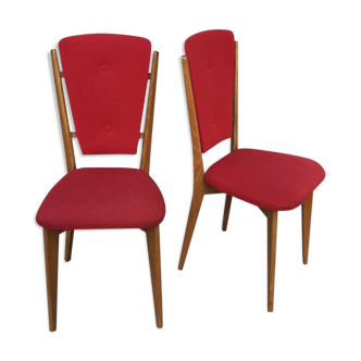 Duo de chaise scandinave rouge