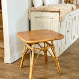 Rattan side table