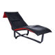 Scandinavian modern black leather and red wool reversible chaise lounge from Westnofa, Norwegian