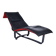 Scandinavian modern black leather and red wool reversible chaise lounge from Westnofa, Norwegian