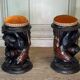 Pair of Nubian stools, polychrome sculptures, Venice circa 1880