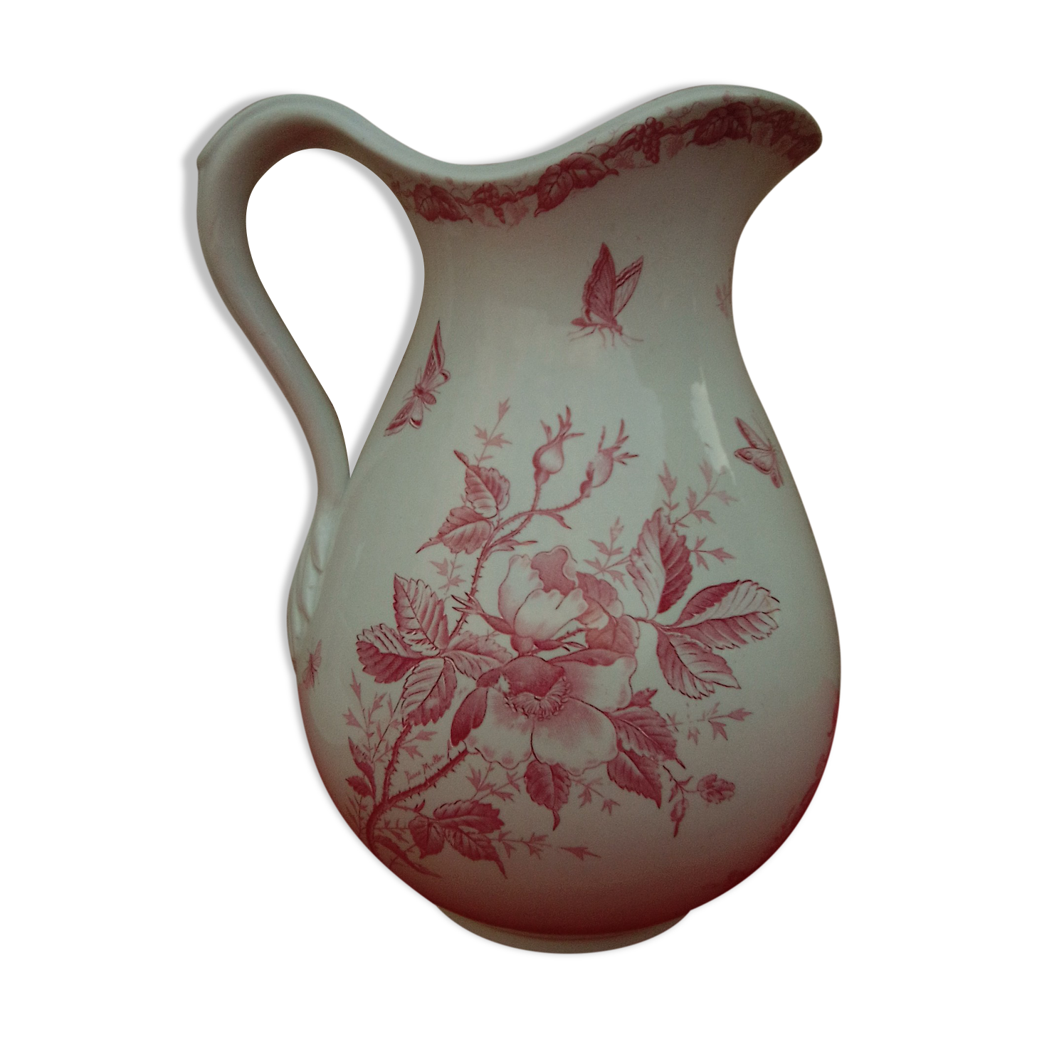 Toilet broc in earthenware f f pexonne butterfly model h 28 cm