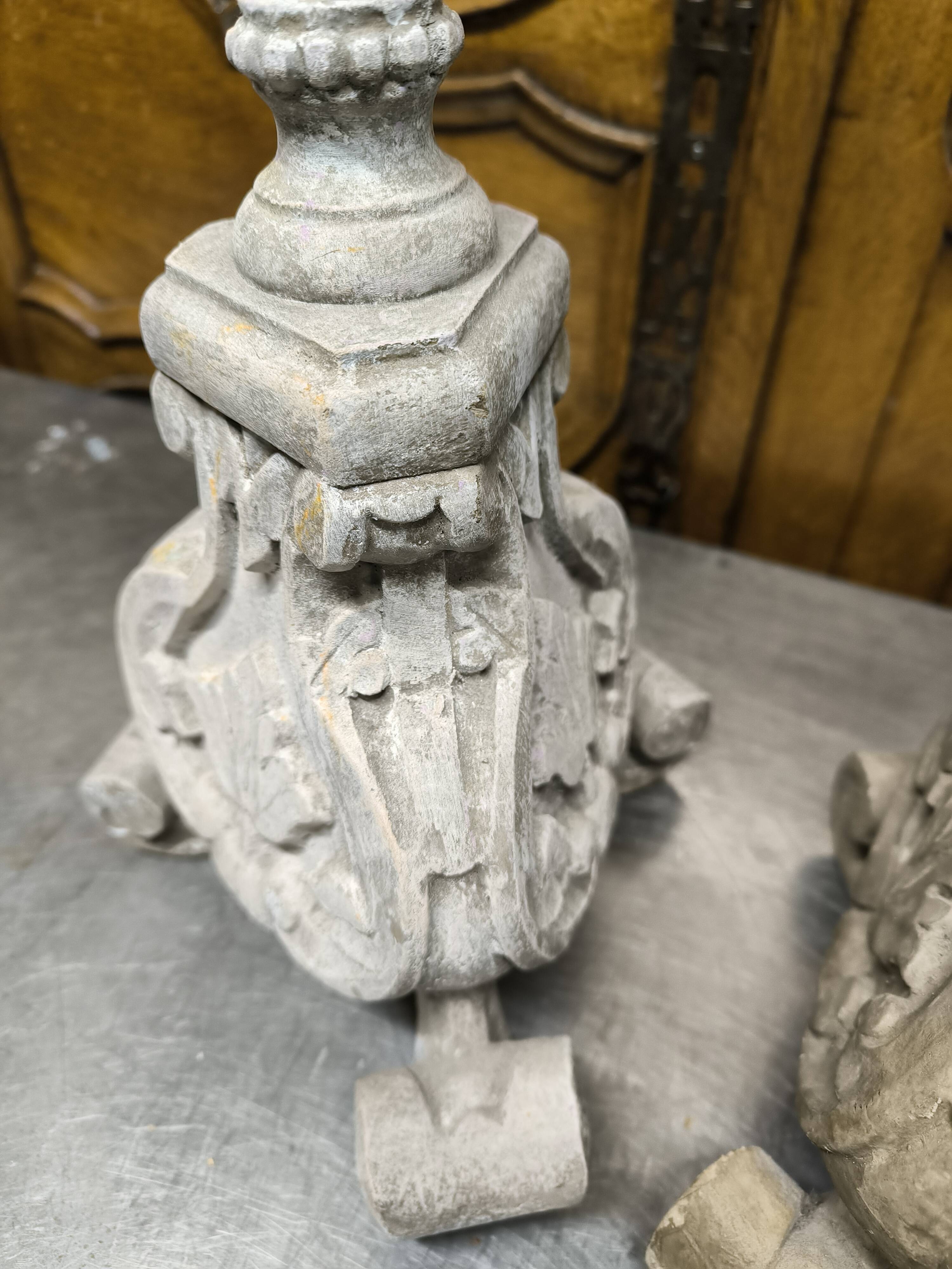 Pair of wooden candlesticks