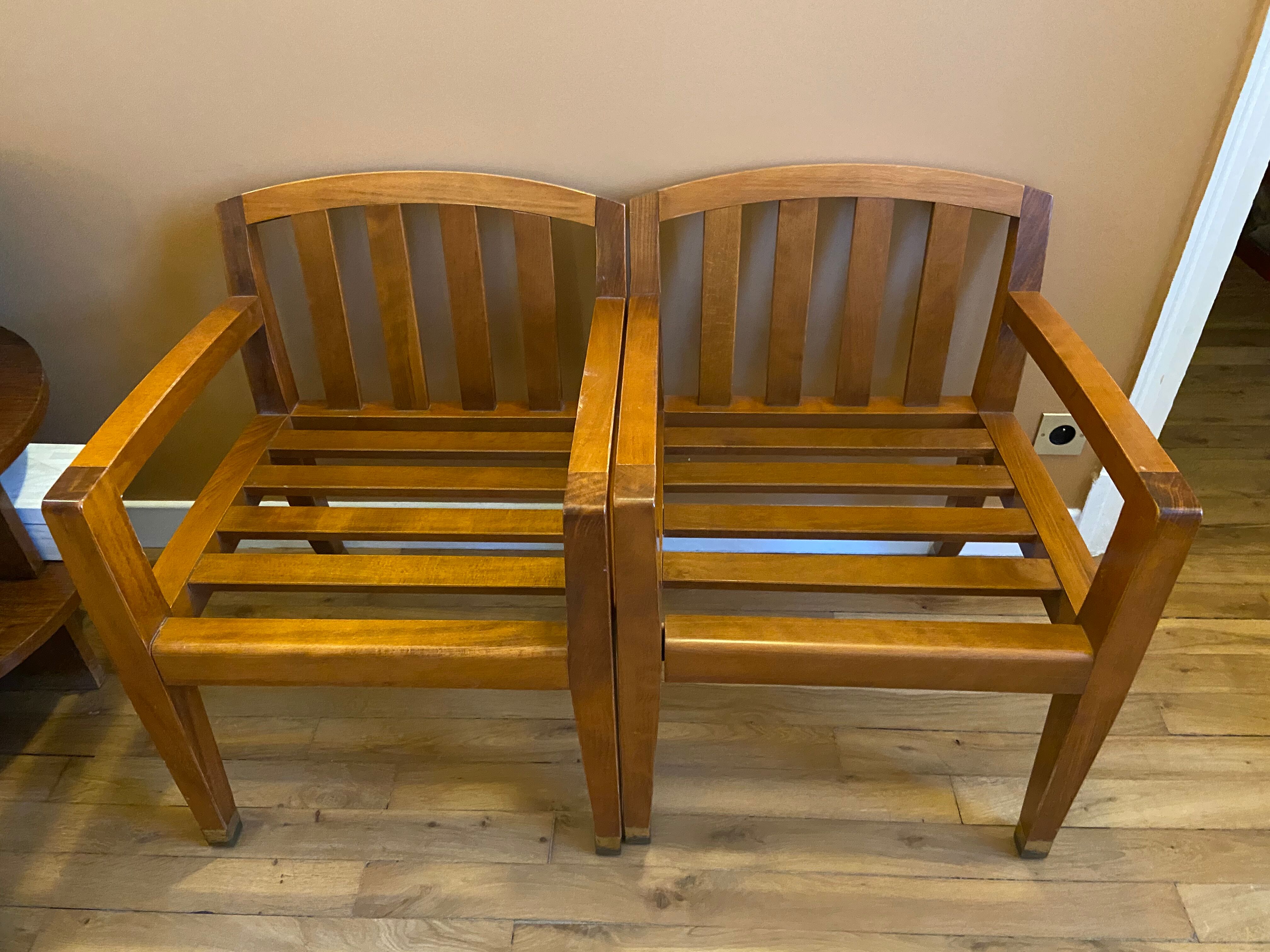Pair of low armchairs