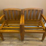 Pair of low armchairs