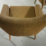 Fauteuils Danois années 50 design structuré lignes basses