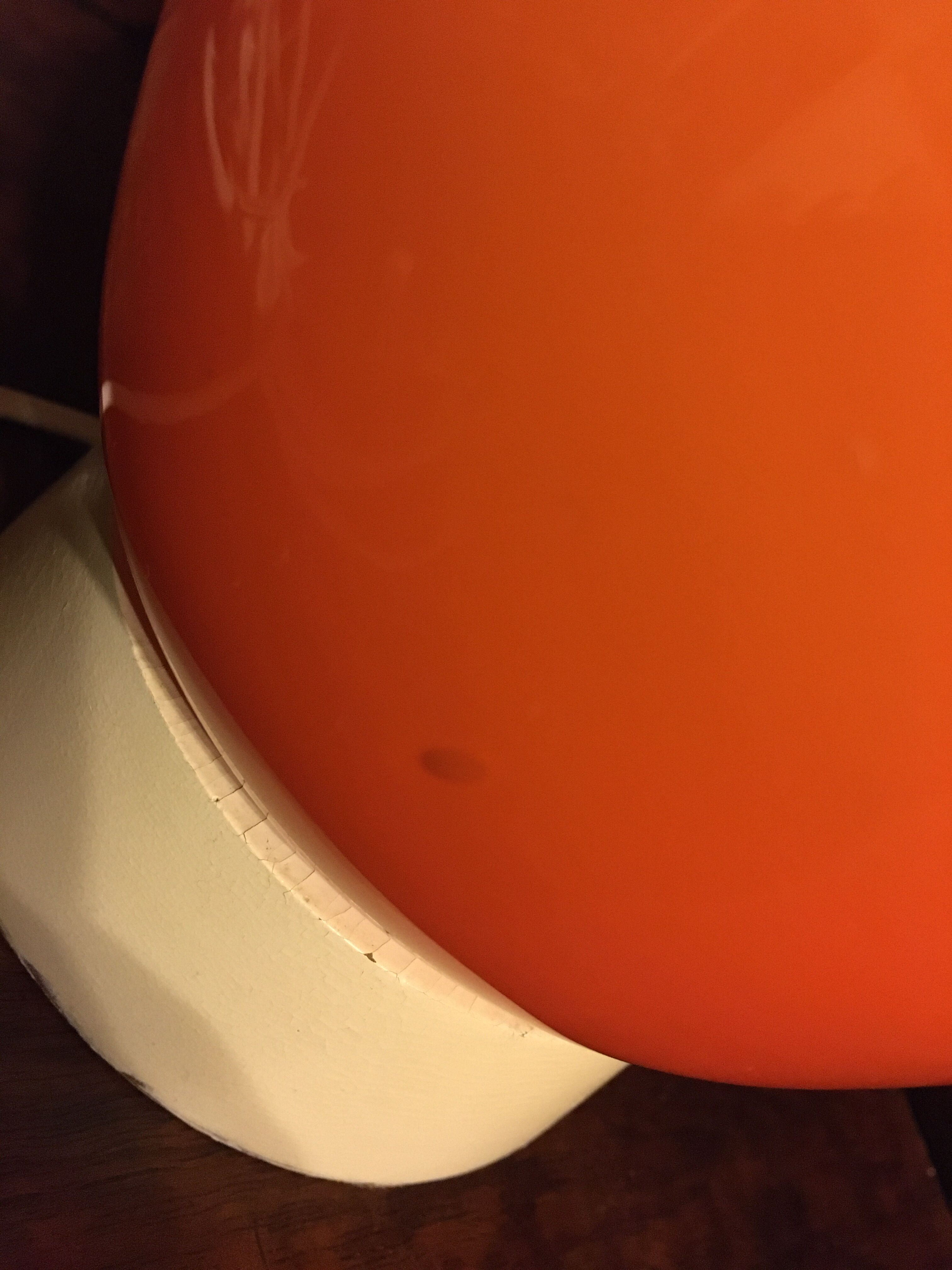 60'S vintage orange opaline lamp