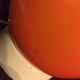Lampe opaline orange vintage 60'S
