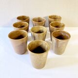 Ensemble de 9 gobelets en grès Digoin