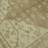 Hand-Knotted Persian One of a Kind 1970s 200 cm x 264 cm Beige Wool Carpet