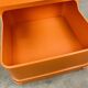 Flair dessert for Prisunic in orange plastic, seventies.