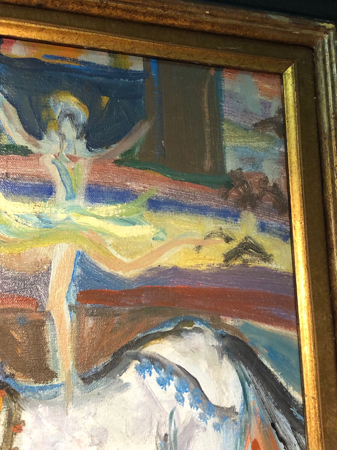 Painting Oil on Canvas Fauvism Circus Horse Dancer Circa 1960