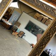 Miroir vintage en or gris
