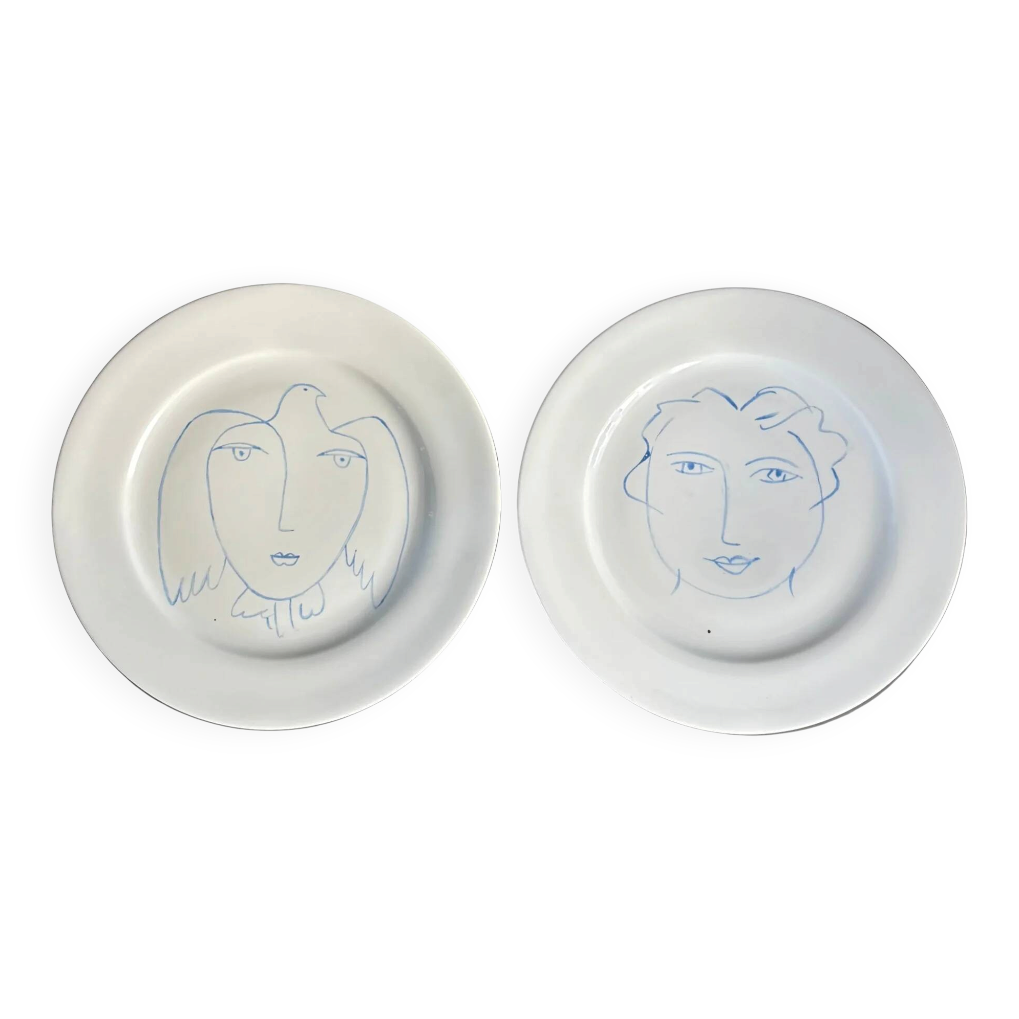 Pair of Picasso plates in Limoges porcelain - Ref 1324