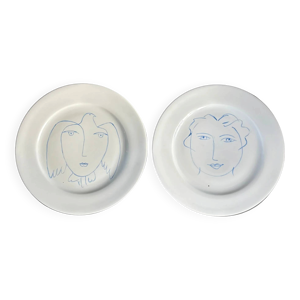 Paire d'assiettes picasso