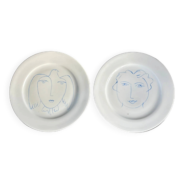 Pair of Picasso plates in Limoges porcelain - Ref 1324