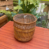 Cache pot rotin vintage