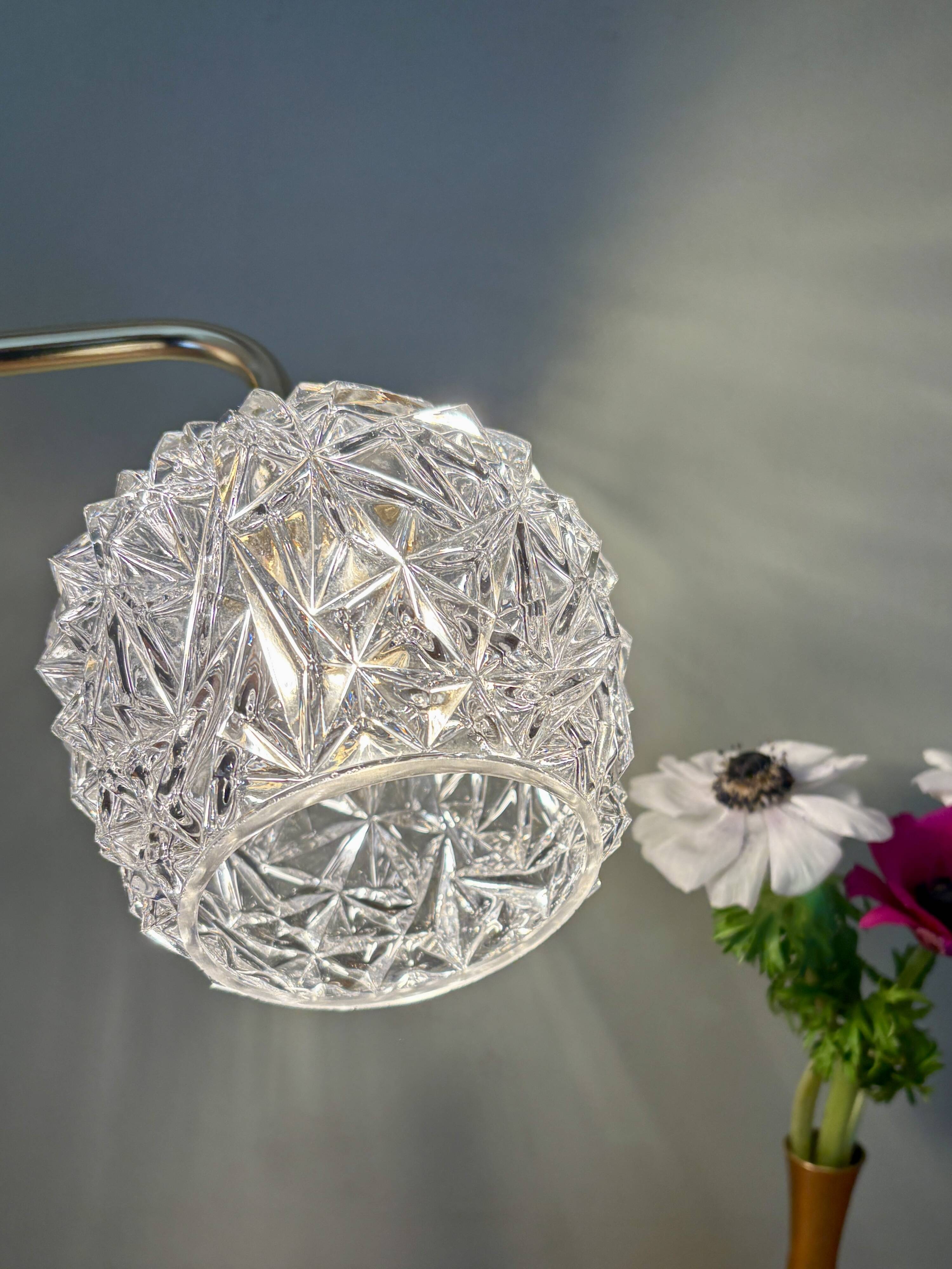 Vintage moulded glass elbow wall light