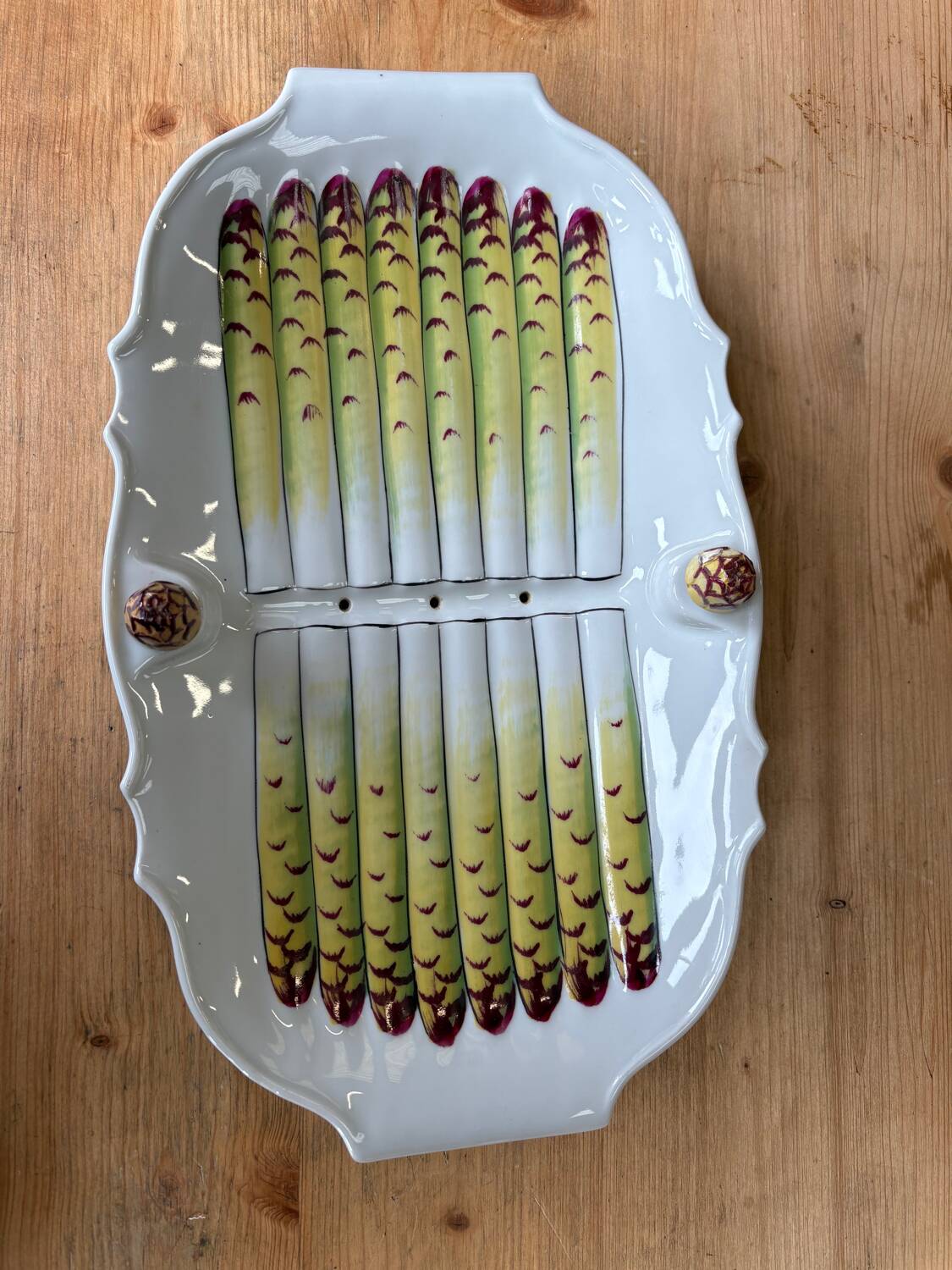 Antique asparagus dish in Limoges porcelain – Pates & Cie – system