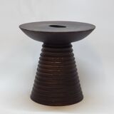 Scandinavian wooden candle holder turned sleek design