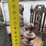 4 Henri II style chairs with twisted columns and cane seats