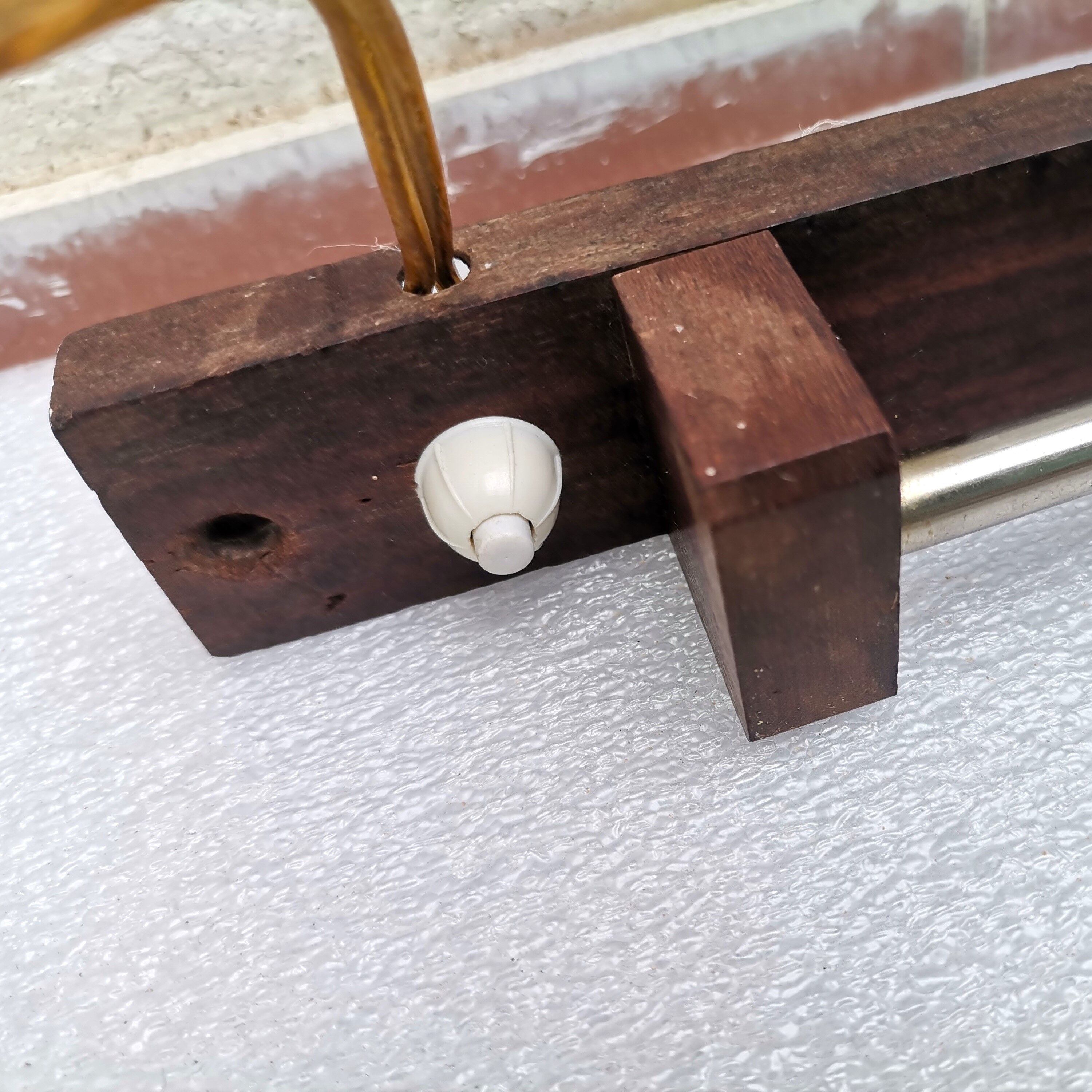 Scandinavian wooden scissor wall light fixture lamp 1960s