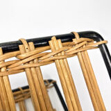 Braided wicker and wrought iron magazine holders