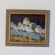 Original Swedish Mid-Century Oil on Canvas “Town” by Tage Garvik Vintage & Framed