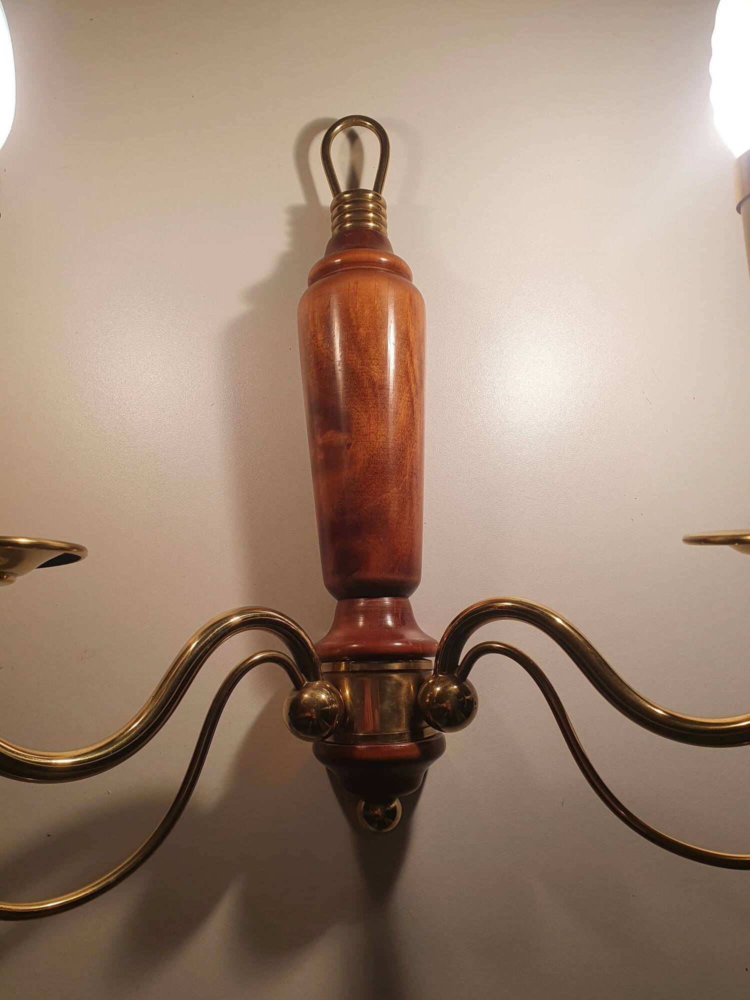 Pair of large antique candlestick wall sconces