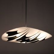 Mid-century Czech glass pendant lamp, chrome, 1960s