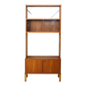 Bibliothèque scandinave vintage avec vitrine