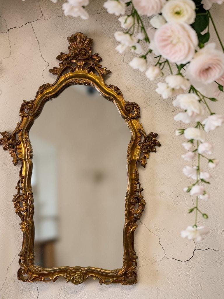 Vintage gold baroque wall mirror