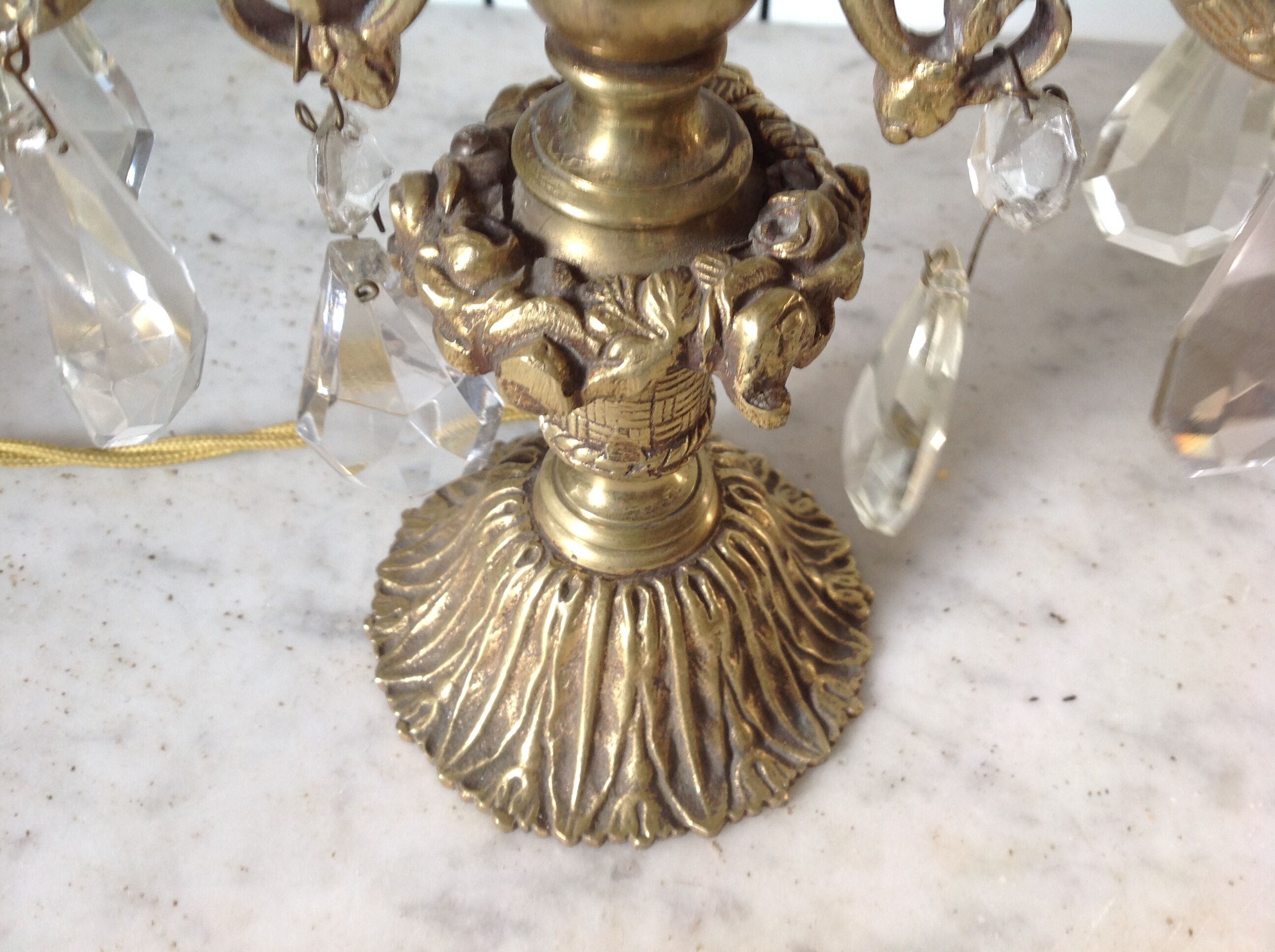 Paire de girandoles anciennes en bronze, vers 1900.