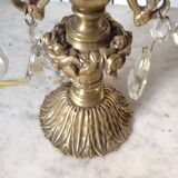 Pair of ancient bronze girandoles, circa 1900.