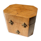 Jewelry box french craft work vintage 60 oak blond lily flower