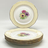 Lot de 6 assiettes plates «l'amandinoise » modèle  coopelia