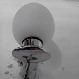 Pair of opaline chrome wall lights from the 70s.