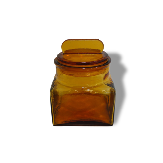 Vintage yellow glass jar