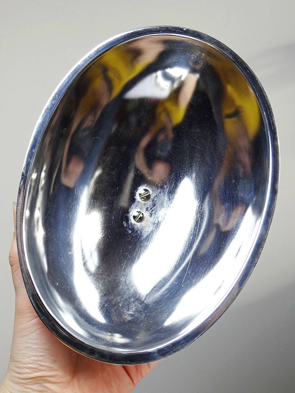 Vintage silver-plated foie gras bell duck handle from the 60s-80s.