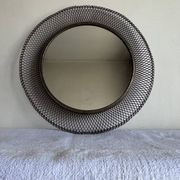 Italian sun mirror in golden mesh 1960 by Ponti