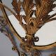 Entryway Mirror and Brass and Glass Console by Pierluigi Colli with Floral Frame