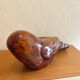 Large glazed ceramic owl sculpture signed