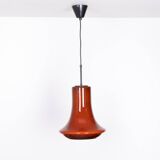 Dark red glass pendant light by Viktor Berndt for Flygsfors Sweden 1960s