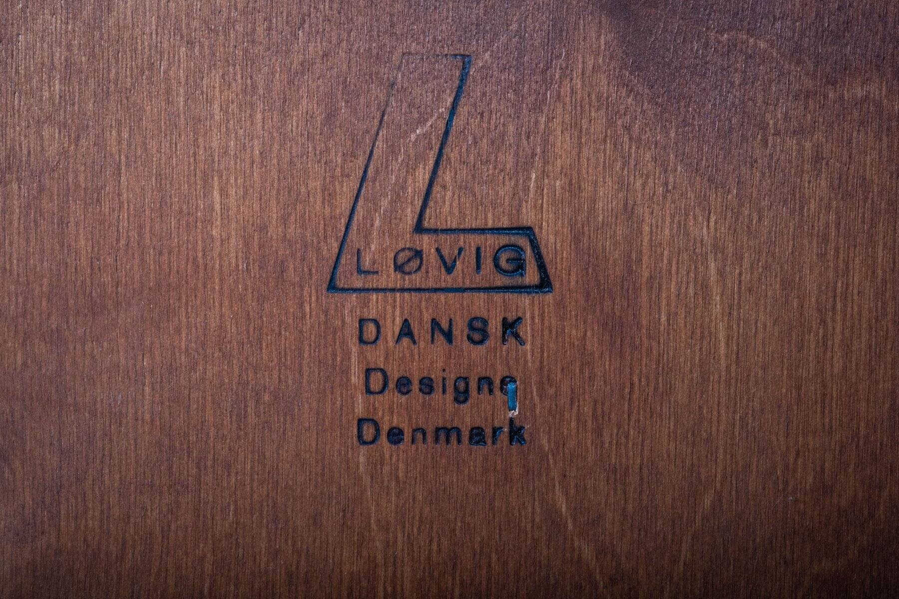 Enfilade Basse en Teck avec Poignées en Laiton par Peter Løvig Nielsen, 1960s