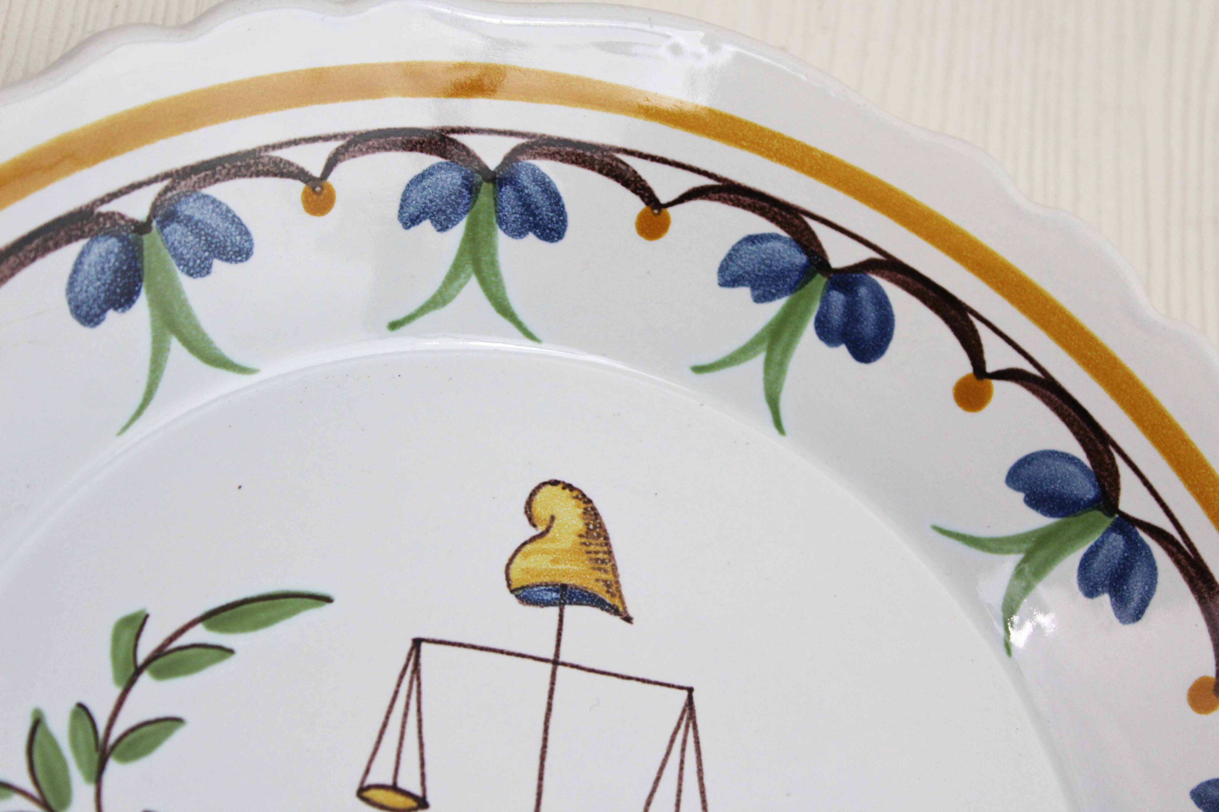 Revolution decorative plate in Nevers earthenware