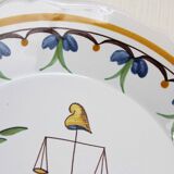 Revolution decorative plate in Nevers earthenware