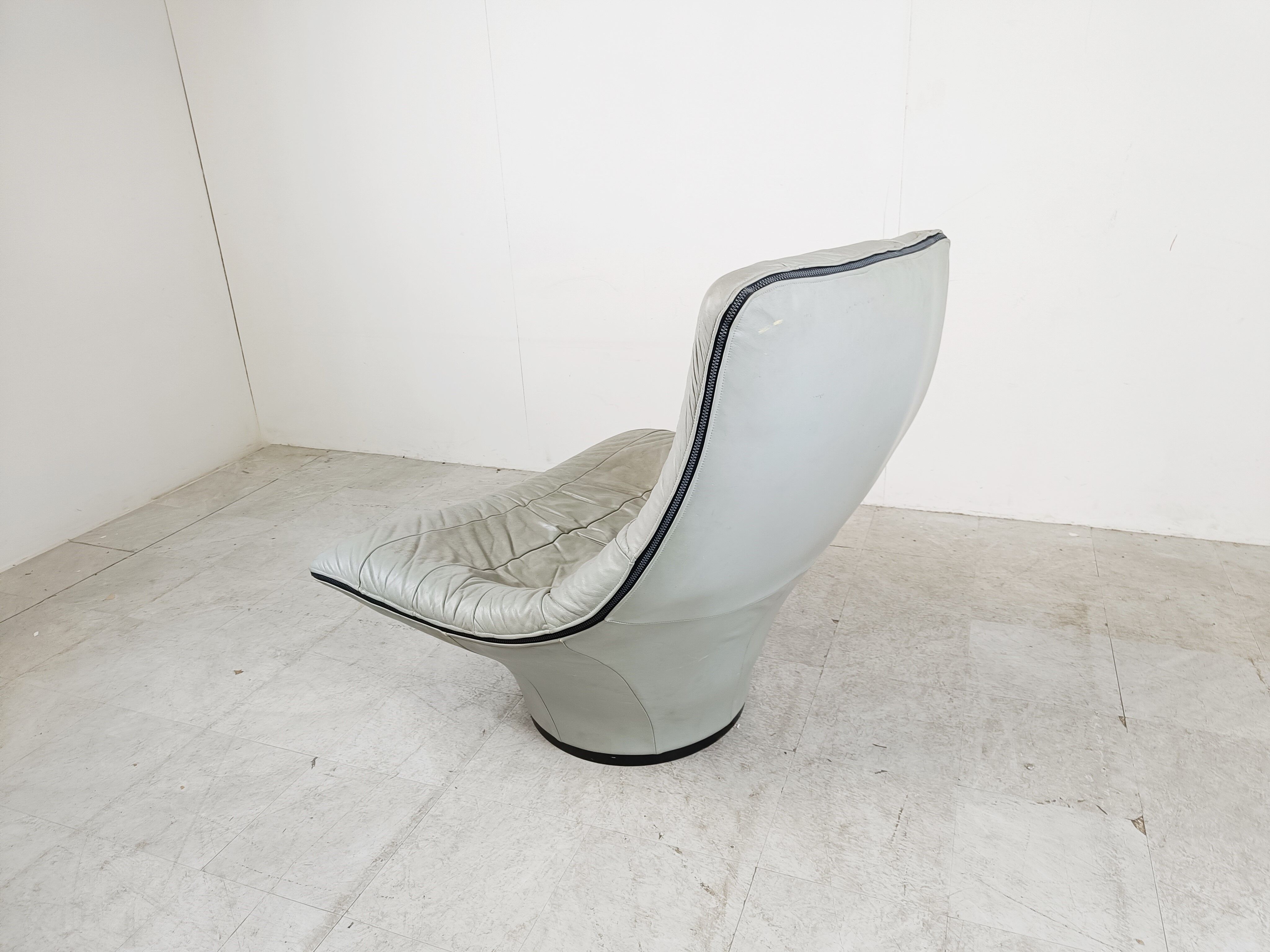 Vintage leather lounge chair by Gerard van den Berg, 1970s