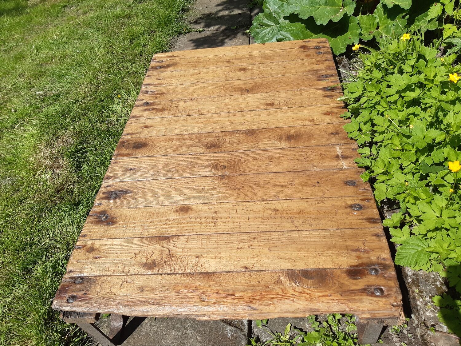 Coffee table factory tray base industrial deco iron