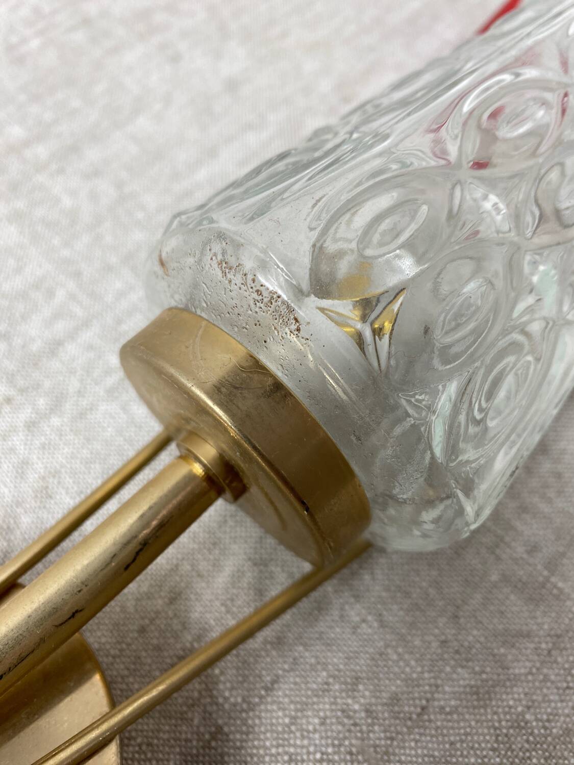 Brass and glass wall light, 1960