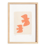 peinture sur papier "oiseaux" signée eawy